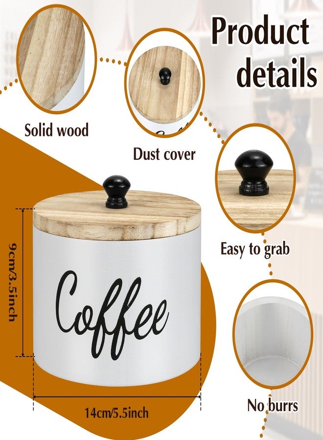 Essovee Wooden Coffee Filter Holder with Lid, Basket Coffee Filter Storage Container for Counter, Rustic Farmhouse Café Bar Decor, 50 Count Capacity (White) - Image 3